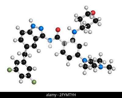 Entrectinib-Krebsmolekül, Illustration Stockfoto