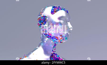 Menschliche Bausteine, konzeptuelle Illustration Stockfoto