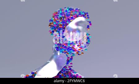 Menschliche Bausteine, konzeptuelle Illustration Stockfoto