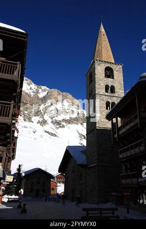 FRANKREICH. SAVOIE (73) SKIGEBIET VAL D'ISERE (HAUTE-TARENTAISE) VANOISE. ALTES DORF Stockfoto