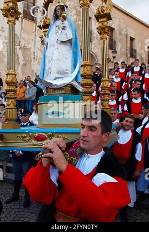 Italien, Sardinien, Prozession der Madonne von Martyr im Dorf Fonni, Provinz Nuoro Stockfoto