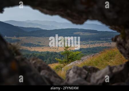 Ispolin Peak in Uzana - dem geographischen Zentrum Bulgariens Stockfoto