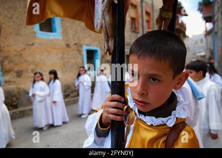 Italien, Sardinien, Prozession der Madonne von Martyr im Dorf Fonni, Provinz Nuoro Stockfoto