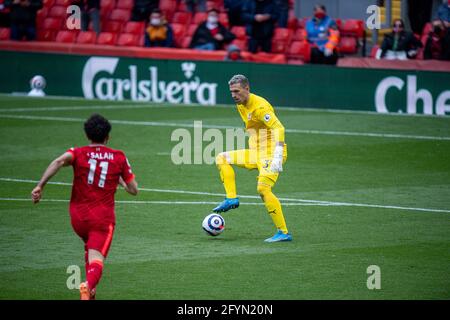 LIVERPOOL, ENGLAND - MAI 23: Mohamed Salah von Liverpool während des Premier League-Spiels zwischen Liverpool und Crystal Palace in Anfield Stockfoto