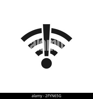 Symbol für Offline-WLAN. Das Piktogramm für das drahtlose Netzwerk wurde getrennt. Kein Signal. Symbol für drahtlose Technologie. Stock Vektor