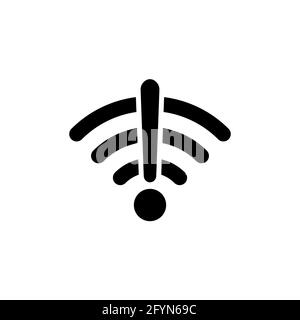 Symbol für Offline-WLAN. Das Piktogramm für das drahtlose Netzwerk wurde getrennt. Kein Signal. Symbol für drahtlose Technologie. Stock Vektor