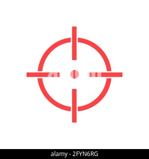 Fadenkreuz mit Symbol für Markierungslinie. Symbol „Ziel erreicht“. Konzept der Zielprüfung. Bestätigtes Piktogramm Stock Vektor