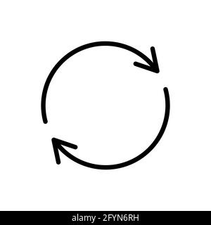 Pfeilsymbol „Neu laden“. Schild „Recycle Arrows“. Symbol aktualisieren. Vektor auf Weiß isoliert Stock Vektor