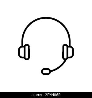 Symbol für die Kopfhörerleitung. Ohrhörer lineares Zeichen. Vektor auf Weiß isoliert Stock Vektor