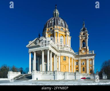 Bild der barocken Basilica di Superga Kirche auf dem Turin, Italien Stockfoto