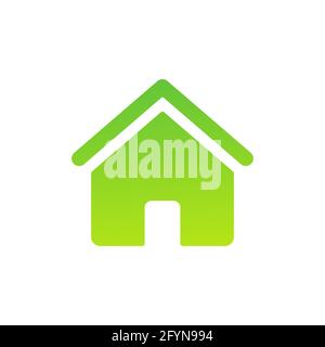 Symbol für umweltfreundliches Haus. Symbol für Immobilienökologie. Bio-Home-Konzept. Vektor auf Weiß isoliert Stock Vektor
