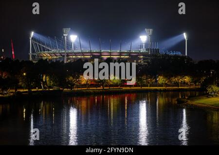 The 'G All lit Up for the Big Game Stockfoto