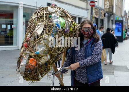 Leicester, Leicestershire, Großbritannien 29. Mai 2021. UK News. Im Stadtzentrum von Leicester findet ein Extinction Rebellion march statt. Alex Hannam/Alamy Live News Stockfoto