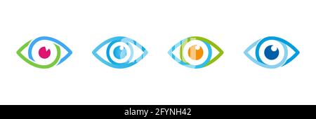 Augen-Symbol eingestellt. Eye Symbol Kollektion. Vektordarstellung auf weißem Hintergrund isoliert. Stock Vektor