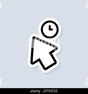 Pointer icon sticker. Cursor sign. Click icon. Computer mouse, cursors, pointing. Arrow and wait. Vector on isolated background. EPS 10. Stock Vektor