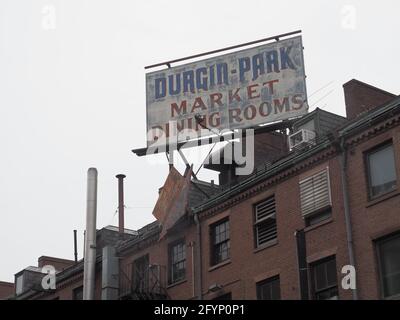 Bild des Durgin-Park-Gebäudes in Boston, Massachusetts. Stockfoto
