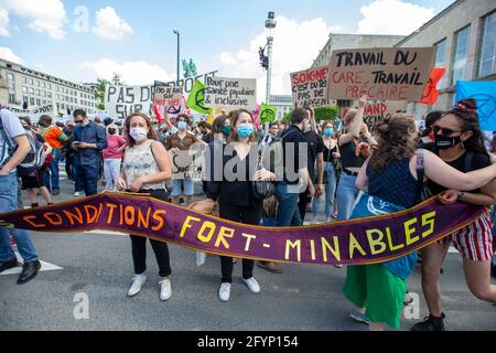 Die Abbildung zeigt eine Protestaktion im Rahmen von Die internationale Mobilisierung für Gesundheit „SOS international pour la sante“ „Inter Stockfoto