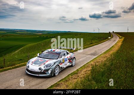 44 Hernandez Nicolas, Audebaud Jerémy, Team FJ, Alpine A110, Aktion während der Rallye Touquet 2021, 1. Runde des Championnat de France des Rallye 2021, vom 27. Bis 29. Mai in Le Touquet, Frankreich - Foto Damien Saulnier / DPPI Stockfoto