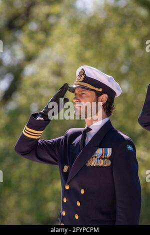 Prinz Carl Philip am Veteranentag, in Stockholm, Schweden, am 29. Mai 2021. Foto von Fredrik Wennerlund/ Stella Pictures/ABACAPRESS.COM Stockfoto