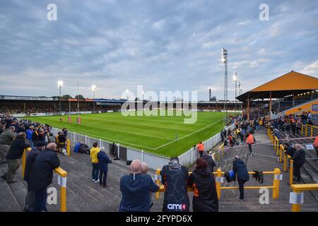 Castleford, England - 28. Mai 2021 - Gesamtansicht während der Rugby League Betfred Super League Runde 8 Castleford Tigers vs Leeds Rhinos im Mend-A-Hose Stadium, Castleford, Großbritannien Dean Williams/Alamy Live News Stockfoto