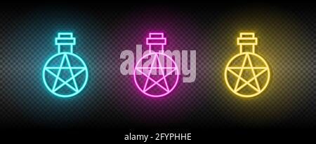 Alchemie Symbol Neon Vektor Symbol Stock Vektor