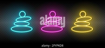 Hot Stones Symbol Neon Vektor-Symbol. Stock Vektor
