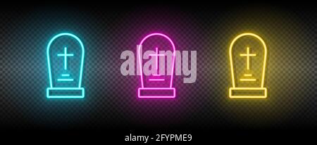 Grave Symbol Neon Vektor-Symbol. Stock Vektor
