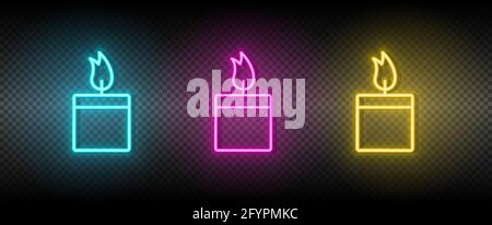 Candle Symbol Neon Vektor-Symbol. Stock Vektor