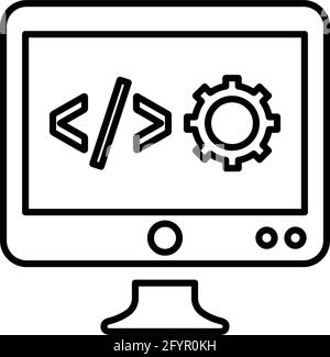 Benutzerdefinierte Codierung, Entwickler, Programmierung Symbol ist auf weißem Hintergrund isoliert. Einfache Vektordarstellung für Grafik- und Webdesign oder kommerzielle Zwecke Stock Vektor