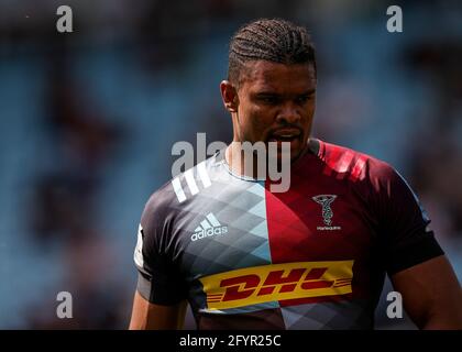 Twickenham Stoop, London, Großbritannien. Mai 2021. Englische Premiership Rugby, Harlekins versus Bath; Earle of Harlekins Credit: Action Plus Sports/Alamy Live News Stockfoto