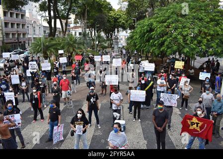 Pouso-Elle, Brasilien. Mai 2021. Demonstration vor Bolsonaro im Stadtzentrum von Pouso-Eschre/MG an diesem Samstag (29). Kredit: Lucas Barbosa/FotoArena/Alamy Live Nachrichten Stockfoto