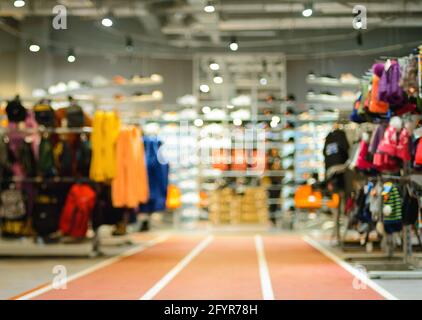 Der Sportswear Store, abstrakte Blur Stockfoto