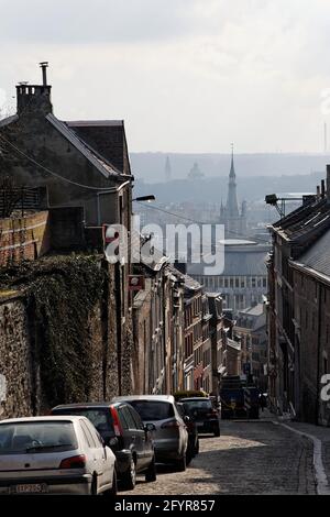 La rue Pierreuse est une très ancienne rue de la ville de Liège en Belgique Stockfoto