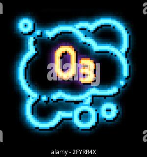 Wäscheservice Ozon Schaum Neon leuchten Symbol Illustration Stock Vektor