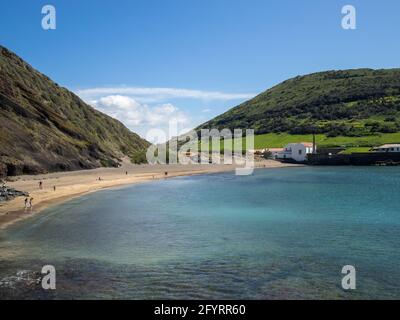 Porto Pim Strand Stockfoto