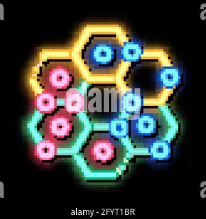 Interaktive Spielpunkte für Kinder – Illustration mit Neon-Glow-Symbol Stock Vektor