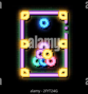 Interaktive Spiel Billard Neon Glow Symbol Illustration Stock Vektor