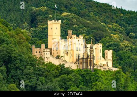 Schloss Stolzenfels, bei Koblenz, Rheinland-Pfalz, Deutschland Stockfoto