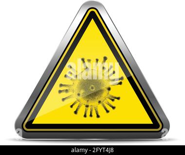 3d realistisches Virus Warnzeichen. Stock Vektor
