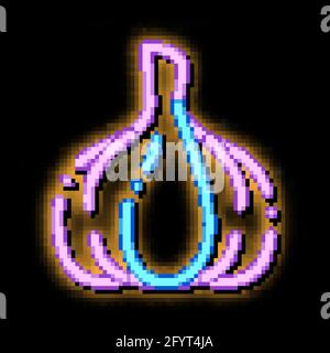 Gesunde Ernährung Gemüse Knoblauch Neon leuchten Symbol Illustration Stock Vektor