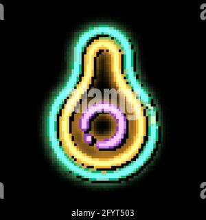 Gesunde Ernährung Gemüse Avocado Neon leuchten Symbol Illustration Stock Vektor