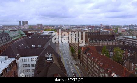 Luftaufnahme über die Hamburger Innenstadt Stockfoto