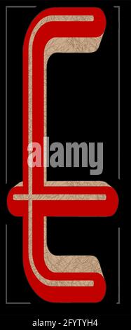 Grafik mit dem Großbuchstaben E als Monogramm Stockfoto