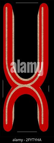 Grafik mit dem Großbuchstaben X als Monogramm Stockfoto