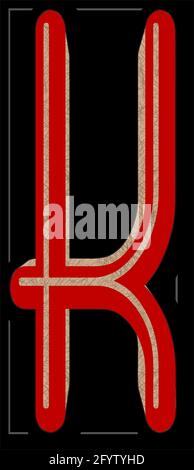 Grafik mit dem Großbuchstaben K als Monogramm Stockfoto