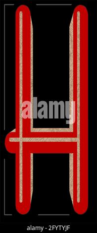 Grafik mit dem Großbuchstaben H als Monogramm Stockfoto