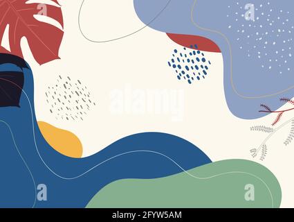 Abstraktes Design moderne Hand Zeichnung Vorlage. Überlappendes Design von minimalem Retro-Artwork-Hintergrund. Illustration Vektor Stock Vektor