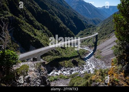 Otira Viadukt, nahe Arthurs Pass, Canterbury, Südinsel, Neuseeland Stockfoto