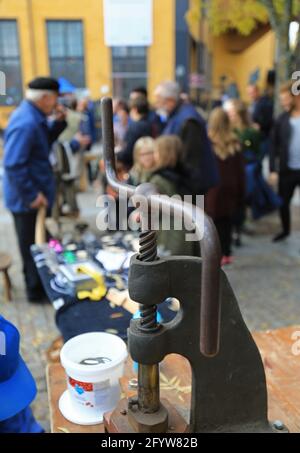 Bild aus Norrköpings Industrielandschaft und dem Museum of Work während einer Kulturveranstaltung in Norrköping, Schweden. Stockfoto