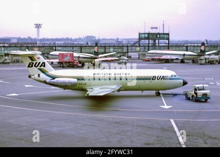 Ein British United BAC 1-11 am Flughafen Gatwick im Jahr 1970 Stockfoto